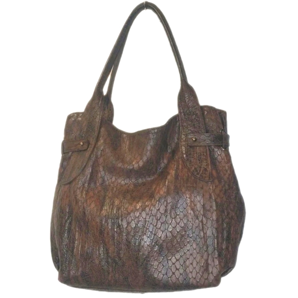 Texier Purse Shoulder Bag Croc Embossed Leather Studded Western Rockabilly Boho